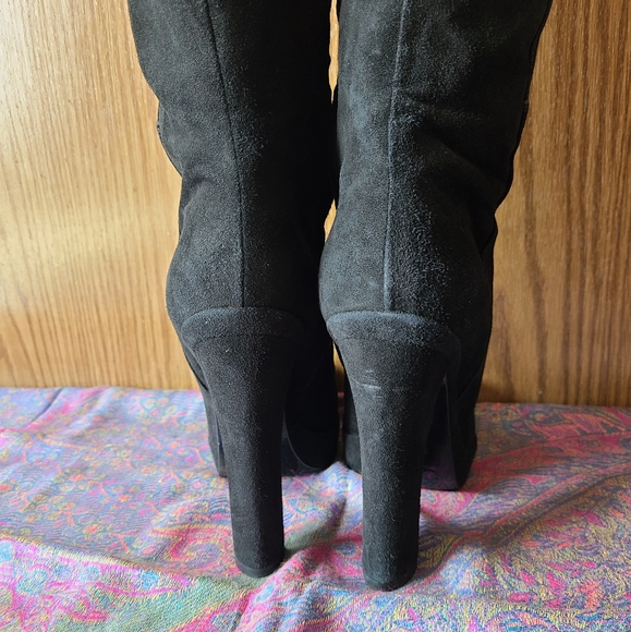 Auth YSL Suede Knee High Boots Size IT40/ US9.5 🖤 EUC - Picture 7 of 14